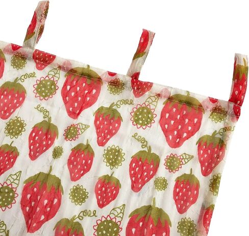 Urban Lifestyle Sheer Curtain Panel, 38" x 84", Strawberry Print, Light Filtering Window Treatment with Tab Top, Cute Fruit Design Drapery for Girls Room, Kitchen, Living Room in Saudi Arabia