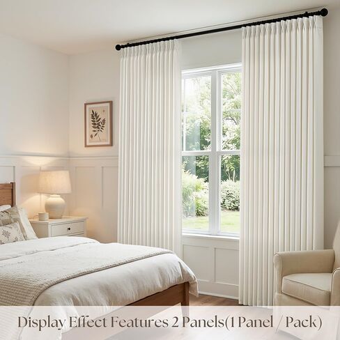 Extra Wide Linen Privacy Curtains 120 Inches Long 70 Inch Wide 1 Panel Pinch Pleated Curtain for Living Room Semi Sheer Drapes Modern Cream Ivory Extra Long Curtains Hooks Rings Off White 70x120 in Saudi Arabia