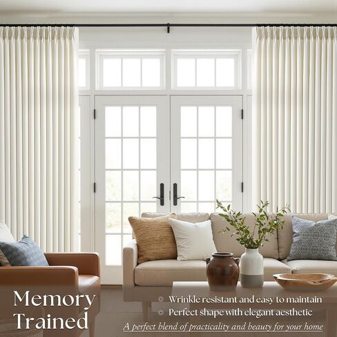 Extra Wide Linen Privacy Curtains 120 Inches Long 70 Inch Wide 1 Panel Pinch Pleated Curtain for Living Room Semi Sheer Drapes Modern Cream Ivory Extra Long Curtains Hooks Rings Off White 70x120 in Saudi Arabia