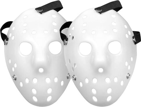 2 Pack Halloween Hockey Mask, DIY Full Face Horror Hockey Mask Masquerade Cosplay Prop Party Costume Mask in Saudi Arabia