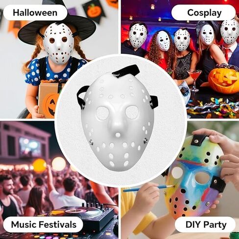 2 Pack Halloween Hockey Mask, DIY Full Face Horror Hockey Mask Masquerade Cosplay Prop Party Costume Mask in Saudi Arabia