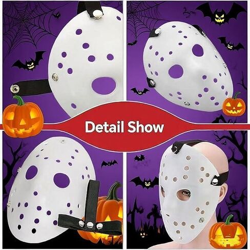 2 Pack Halloween Hockey Mask, DIY Full Face Horror Hockey Mask Masquerade Cosplay Prop Party Costume Mask in Saudi Arabia