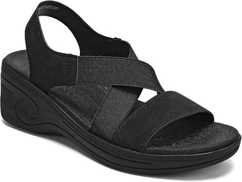 Women's Wedge Walking Sandals Open Toe Comfortable Slip On Light-weight Platform Elastic Strap Summer Dressy Stylish in Saudi Arabia