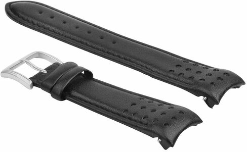 حزام ساعة Ewatchparts مصنوع من الجلد بطرف منحني 21 ملم متوافق مع سيتيزن ايكو درايف بروماستر باللون الأسود in Kuwait