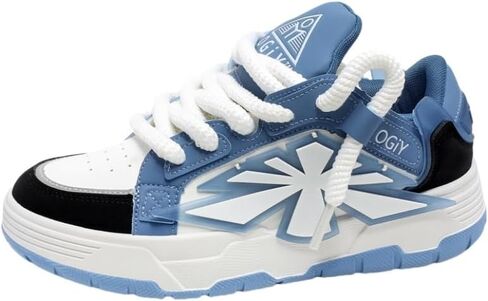 Men's Casual Sneakers – Lightweight Athletic Walking Shoes with Thick Cushioned Sole, Breathable Diamond Pattern Design, Low-Top Lace-Up in Saudi Arabia