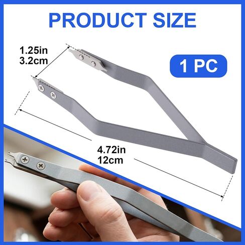 7825 Watch Spring Bar Tweezer, Spring Bar Plier Tweezers with 2pcs Spare Fork Tips, Watch Band Removal Tool Accessories for Repairing Adjustment Link Removal- Gray in Saudi Arabia