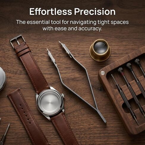 7825 Watch Spring Bar Tweezer, Spring Bar Plier Tweezers with 2pcs Spare Fork Tips, Watch Band Removal Tool Accessories for Repairing Adjustment Link Removal- Gray in Saudi Arabia