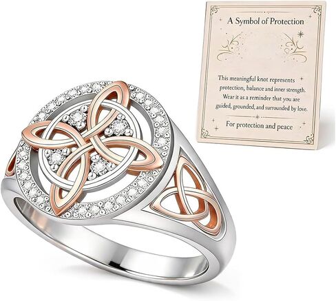 Witches Knot Ring with Card Silver Protection Knot Jewelry for Women Witch Statement Band Gift for Her in Saudi Arabia