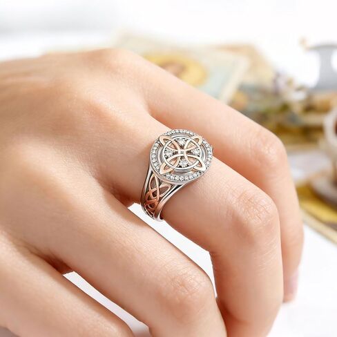 Witches Knot Ring with Card Silver Protection Knot Jewelry for Women Witch Statement Band Gift for Her in Saudi Arabia