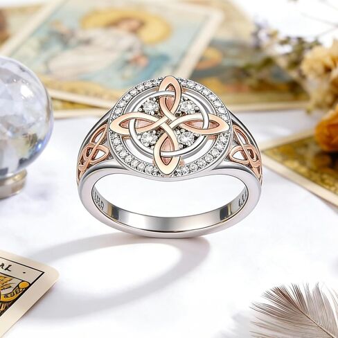 Witches Knot Ring with Card Silver Protection Knot Jewelry for Women Witch Statement Band Gift for Her in Saudi Arabia