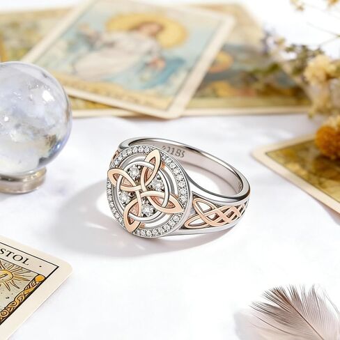 Witches Knot Ring with Card Silver Protection Knot Jewelry for Women Witch Statement Band Gift for Her in Saudi Arabia