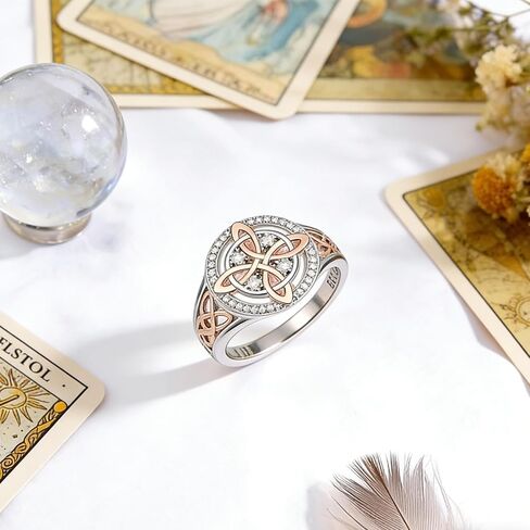 Witches Knot Ring with Card Silver Protection Knot Jewelry for Women Witch Statement Band Gift for Her in Saudi Arabia