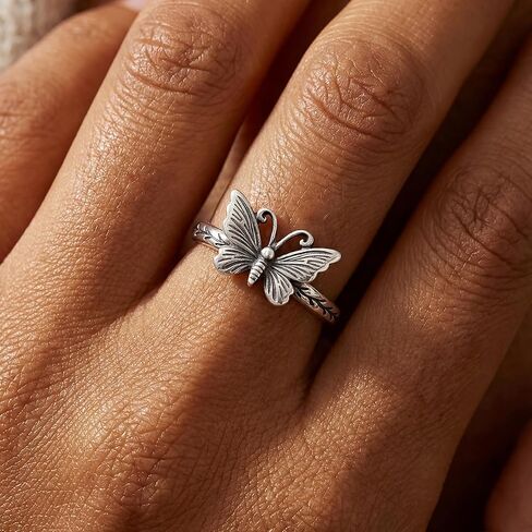 1pc Simple Unique Vintage Butterfly Ring elegant women's fine jewelry Valentine's Day birthday gift daily wear in Kuwait