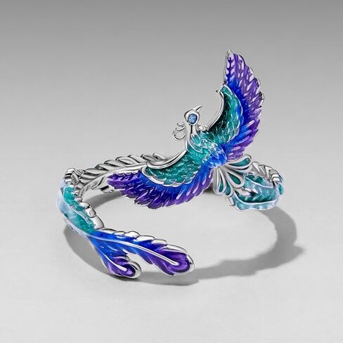 Sterling Silver Dragon/Phoenix/Shark Ring for Women Adjustable Vintage Mythology Animal Jewelry Band Antiqued Finish Rebirth Symbol Rings in Saudi Arabia