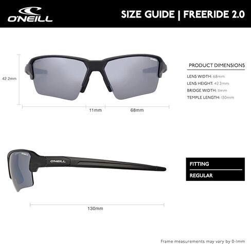 O'NEILL FREERIDE 2.0 Semi-Rimless Sports Performance Polarized Sunglasses for Men Women UV400 Protection, 68 mm in Saudi Arabia