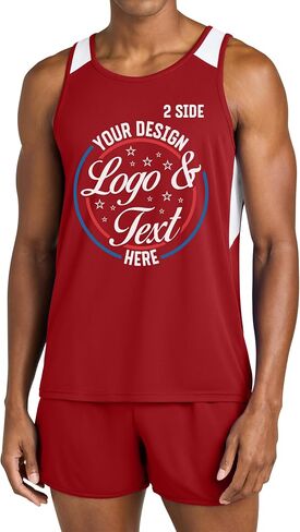 TEEAMORE Personalized Track & Field Athletic Shirt with Name, Text & Image in Saudi Arabia