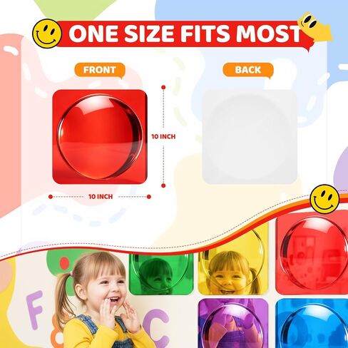 6 Pcs Sensory Wall Mirror Acrylic Bubble Mirror 10 x 10 Inch Mirror Wall Decoration for Kids Classroom (Bright) in Kuwait