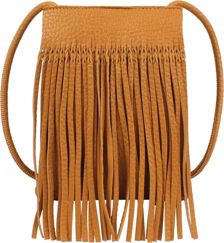Reberomantic Women's Mini Fringed Crossbody Shoulder Bag Leather Cellphone Bag Tassel Wallet Purse in Saudi Arabia