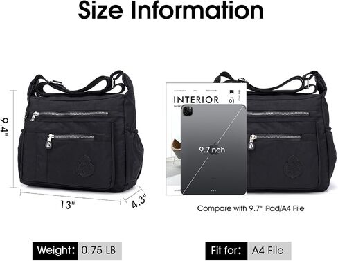 Coolymee Crossbody Bag for Women Casual Nylon Waterproof Shoulder Purse Messenger Bag Lightweight Handbag Travel in Saudi Arabia