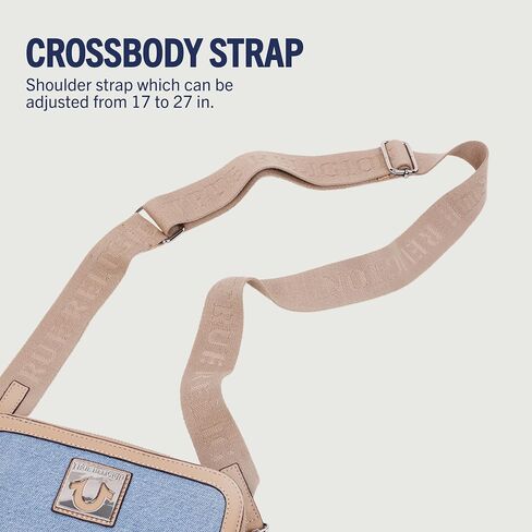 True Religion Horseshoe Plaque Crossbody Camera Bag, Stylish Small Travel Purse for Women, Denim in Kuwait
