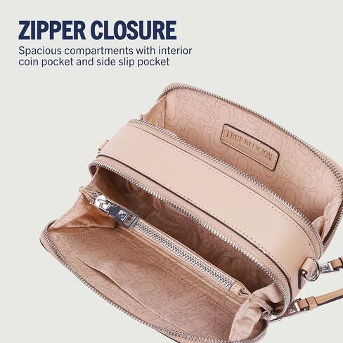 True Religion Horseshoe Plaque Crossbody Camera Bag, Stylish Small Travel Purse for Women, Denim in Kuwait
