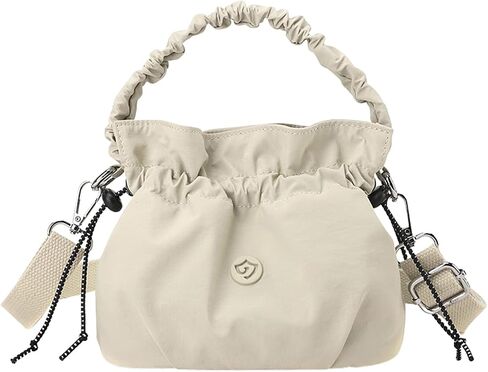JiaYou Women's Nylon Bucket Crossbody With Drawstring Top Ruched Handle Detachable Strap Gym Leisure in Saudi Arabia