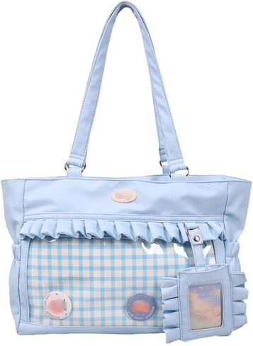 Kawaii Ita Bag with Insert Clear Pocket for Anime Badges Pin Display Kpop Messenger Bag Lolita Shoulder bag in Saudi Arabia