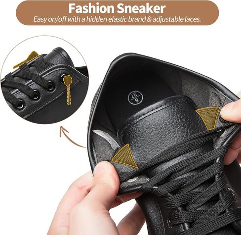 XRH Women's Slip on Shoes PU Leather Tennis Shoes Women Causal Sneakers Non Slip Work Shoe(Full Black,US5.5) in Saudi Arabia