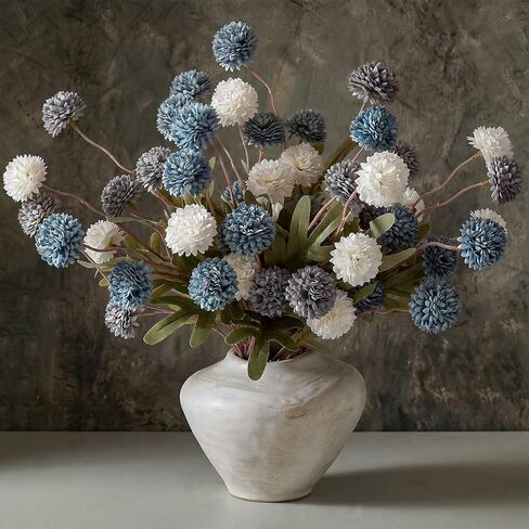 9pcs Beige Fake Flowers Silk Mini Mums with Stems, Faux Chrysanthemum Pompon Balls Artificial Flower Bulk for DIY Wedding Centerpieces, Vase Fillers, Table Floral Arrangements & Home Decor in Kuwait