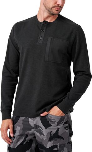 Lucky Brand Men's Men's Long Sleeve Slub Thermal Henley with Pocket in Kuwait