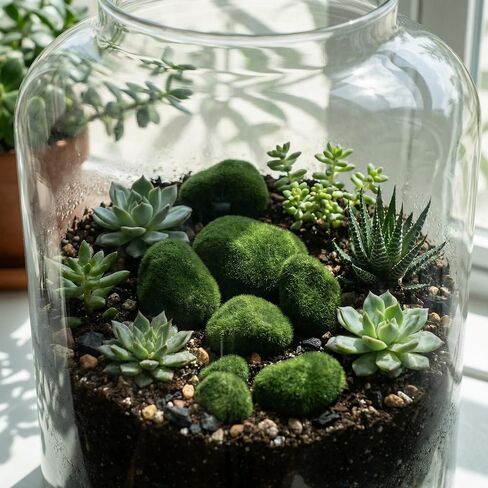 20 Pcs Artificial Moss Rocks, Faux Green Moss Balls for Fairy Garden & Terrarium Decor, Realistic Fuzzy Fake Stones for Vase Fillers, Crafts, Centerpieces & Potted Plants (Mixed Sizes) in Saudi Arabia