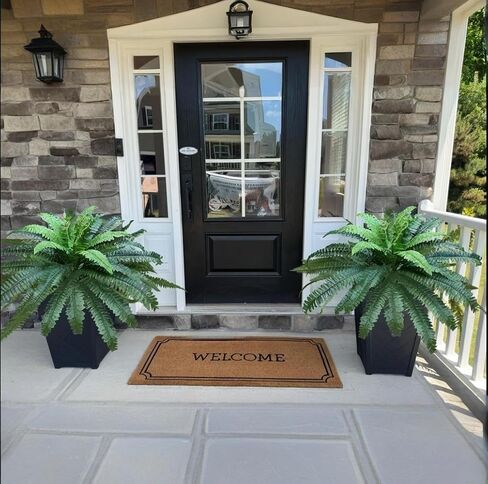 Artificial Boston Ferns Fake Plants for Outdoors UV Resistant Realistic, Faux Look Real Large Greenery Bushes Shrubs for Outside Porch Planters Patio Summer Spring Decor, Set of 2 in Saudi Arabia