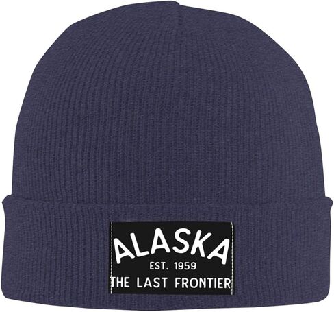 Alaska Est 1959 Gifts Beanie Hat Gifts Men Winter Warm Hat Women Knit Stocking Hat Slouchy Skull Cap Knitted Hat Black in Kuwait
