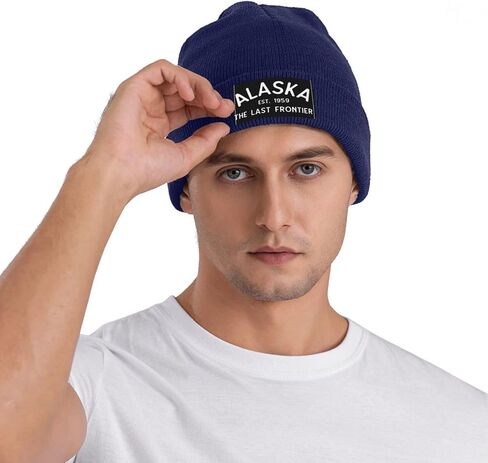 Alaska Est 1959 Gifts Beanie Hat Gifts Men Winter Warm Hat Women Knit Stocking Hat Slouchy Skull Cap Knitted Hat Black in Kuwait