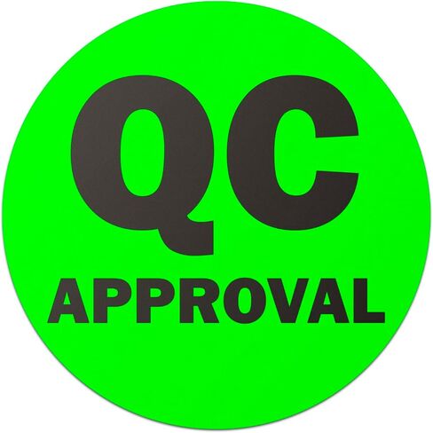 QC Pass Stickers - 2 x 2 inch Square in Fluorescent Green QC Pass Label Stickers for Quality Control in Production Line Warehouse Inventory Management Inspection Stickers - 300 Labels per Roll in Kuwait