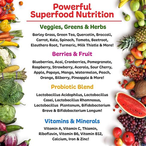 New Vitality Ruby Reds | Delicious Reds Powder Fruit & Vegetable Supplement with Potent Vitamins, Minerals, Enzymes, Herbs, Nutrients and Probiotics for Overall Health 11 oz. (30 Servings) in Saudi Arabia