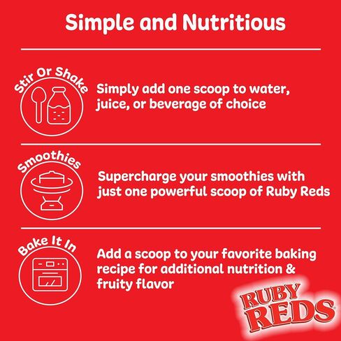 New Vitality Ruby Reds | Delicious Reds Powder Fruit & Vegetable Supplement with Potent Vitamins, Minerals, Enzymes, Herbs, Nutrients and Probiotics for Overall Health 11 oz. (30 Servings) in Saudi Arabia