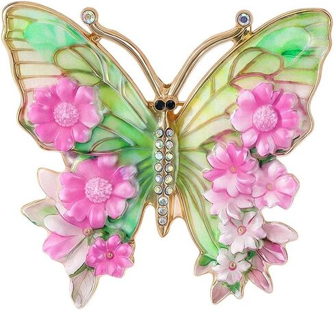 Vintage Butterfly Flower Colorful Enamel Brooch Lapel Pins Elegant Rhinestones Insect Brooches Pin for Suit Dresses Accessory Wedding Birthday Fashion Jewelry in Kuwait