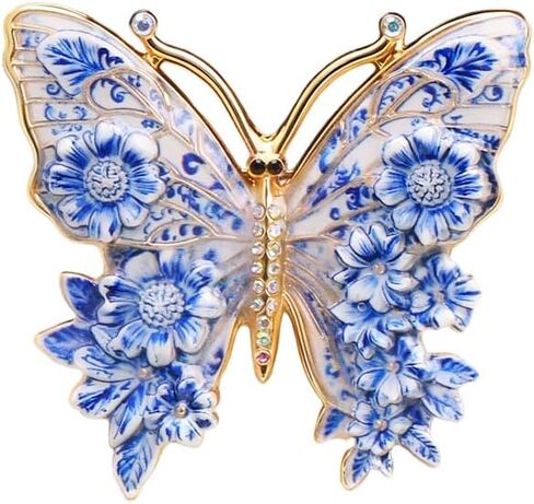 Vintage Butterfly Flower Colorful Enamel Brooch Lapel Pins Elegant Rhinestones Insect Brooches Pin for Suit Dresses Accessory Wedding Birthday Fashion Jewelry in Kuwait