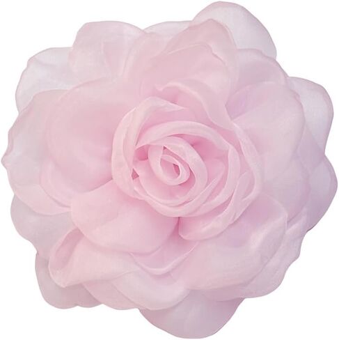 Dainty Organza Silk Rose Flower Extra Large Big Brooches for Women Men Elegant Fabric Floral Oversized Lapel Pins for Dress Suit Clothes Accessories Wedding Party Banquet Fashion Jewelry 180mm in Kuwait