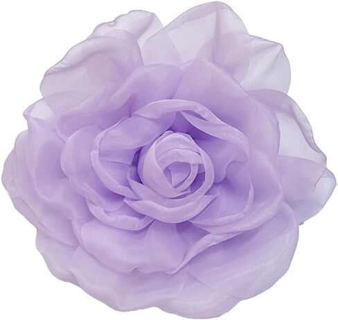 Dainty Organza Silk Rose Flower Extra Large Big Brooches for Women Men Elegant Fabric Floral Oversized Lapel Pins for Dress Suit Clothes Accessories Wedding Party Banquet Fashion Jewelry 180mm in Kuwait