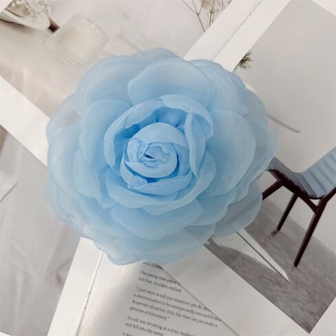 Dainty Organza Silk Rose Flower Extra Large Big Brooches for Women Men Elegant Fabric Floral Oversized Lapel Pins for Dress Suit Clothes Accessories Wedding Party Banquet Fashion Jewelry 180mm in Kuwait