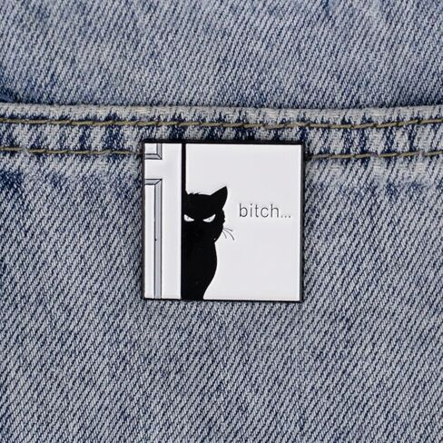 Sarcastic Black Cat Meme Enamel Pin, Sassy Cat Dark Rude Humor Pin Brooch, Cute But Rude Lapel Brooch, Funny Attitude Meme Badges For Animal Lover, Humorous Gift For Sassy Girl Women Sarcastic Friend Sarcasm Lover, Funny Moody Animal Accessories in Kuwait