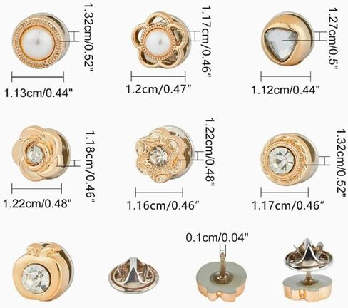 40Pcs Women's Brooch, Elegant With Rhinestone And Pearl Buttons, Suitable For Low-cut Tops, Reusable Lapel Brooch To Clothing From Being Exposed in Kuwait