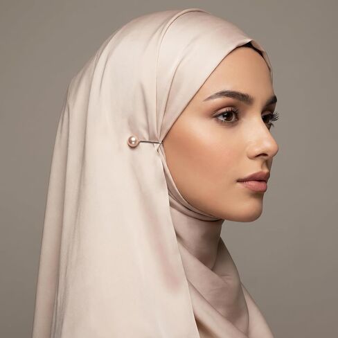 24 Pcs Muslim Pearl Scarf Clips and Hooks Wonderful Hijab Pins Clips Cute Hijab Scarf Pins Multicolor Headscarf Accessories Pearl Brooch Pin Safety Pin for Scarfs Headscarf in Saudi Arabia