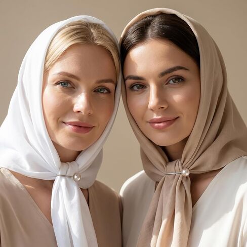 24 Pcs Muslim Pearl Scarf Clips and Hooks Wonderful Hijab Pins Clips Cute Hijab Scarf Pins Multicolor Headscarf Accessories Pearl Brooch Pin Safety Pin for Scarfs Headscarf in Saudi Arabia