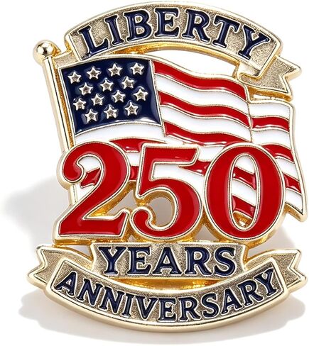 الذهب 250th الذكرى التذكارية التلبيب دبوس الولايات المتحدة الأمريكية الوطنية خمر المينا بروش 1776-2026 4th من يوليو دعوى الملابس والاكسسوارات in Kuwait
