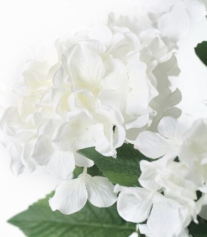 Sousi Hydrangea Artificial Flower for Outdoor, 4 Bundles Fake Hydrangea Bush Plant UV Resistant for Outdoors Front Porch Indoor Home Garden Decor(Off White) in Kuwait