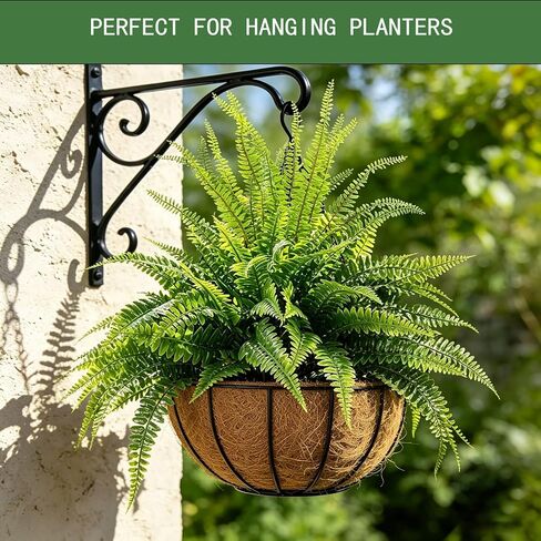 12 Pcs Fake Fern, Artificial Ferns for Outdoors UV Resistant Faux Fern Plants, Realistic Greenery Fern Stmes for Outdoor Planter Large Outdoor Patio Boston Fern Garden Porch Décor in Saudi Arabia