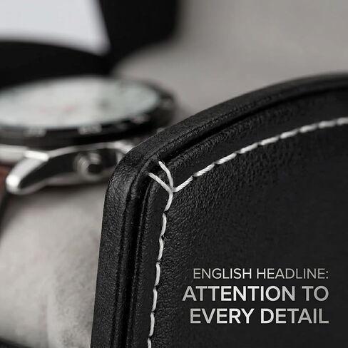 Watch Case for Men Women PU Leather Watch Gift Box with Removable Pillow Single Wristwatch Jewelry Storage Display Holder Cases Black in Kuwait